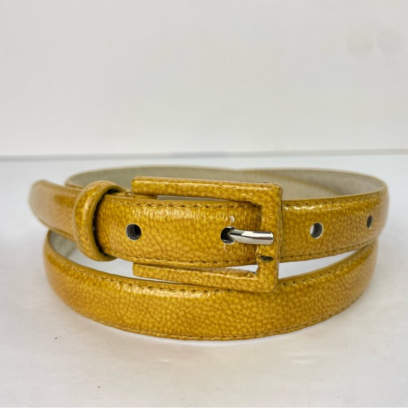 Vintage Marigold Yellow Thin‎ Skinny Belt - Picture 1 of 17